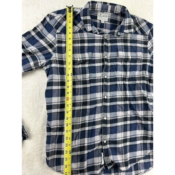 LUCKY BRAND Men’s Snap Long-Sleeve Saturday Stretch Flannel Plaid Shirt Large - Picture 3 of 6